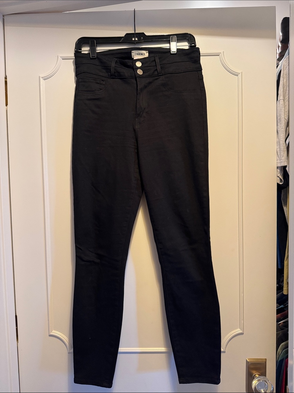 L'AGENCE Black Skinny Mid-Rise Jeans